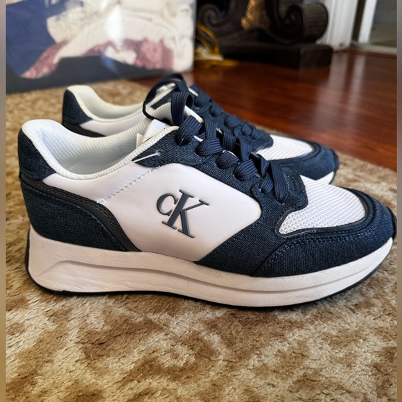 Calvin Klein monogram sneakers chunky denim look
